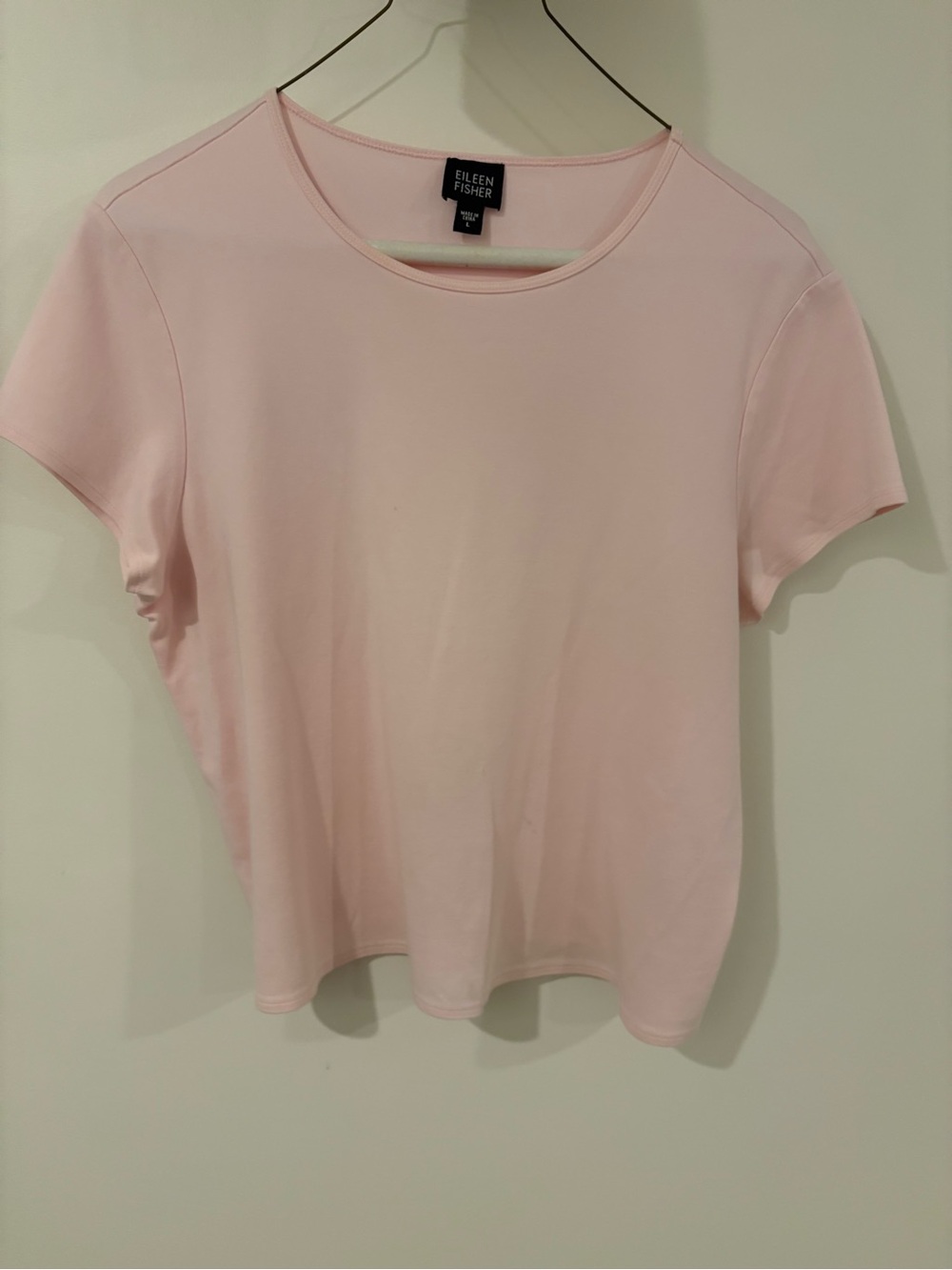 Eileen Fisher Short-Sleeve Crewneck Tee in Soft Pink
